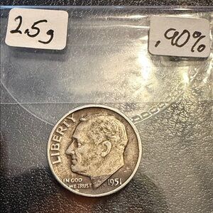 1951 Silver Dime Coin